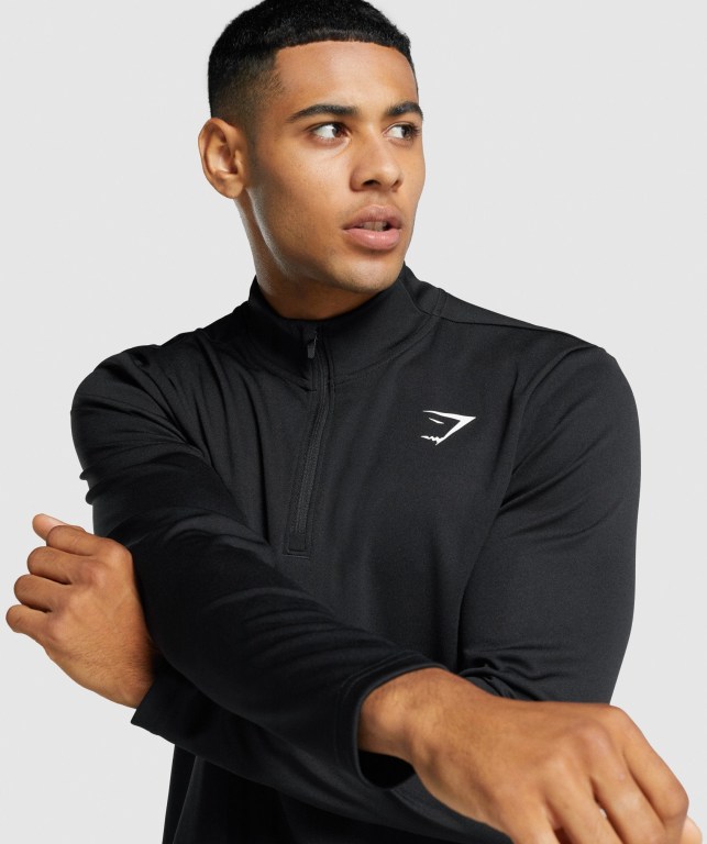 Pullover Gymshark Arrival 1/4 Zip Negras | LV7TEzpfJkO