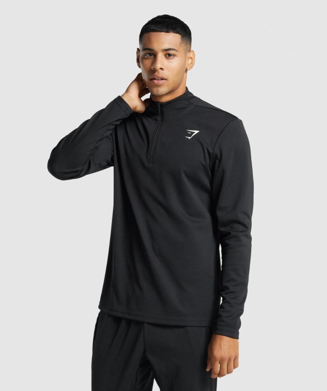 Pullover Gymshark Arrival 1/4 Zip Negras | LV7TEzpfJkO