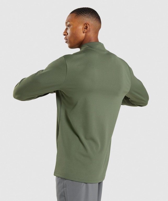 Pullover Gymshark Arrival 1/4 Zip Verde Oliva | IZdfNb964p8