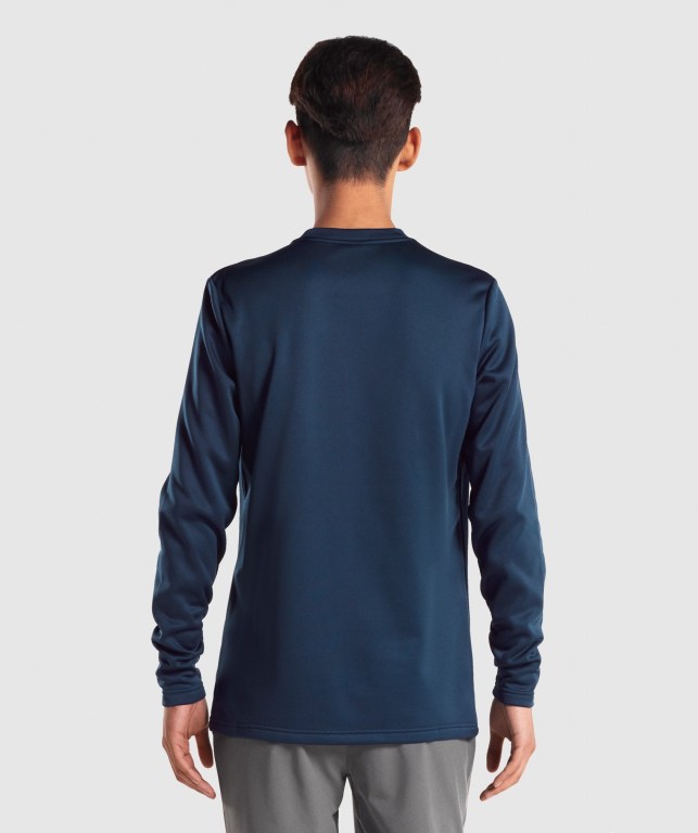 Pullover Gymshark Arrival Crew Sweatshirt Azul Marino | DsR74gcoU7h