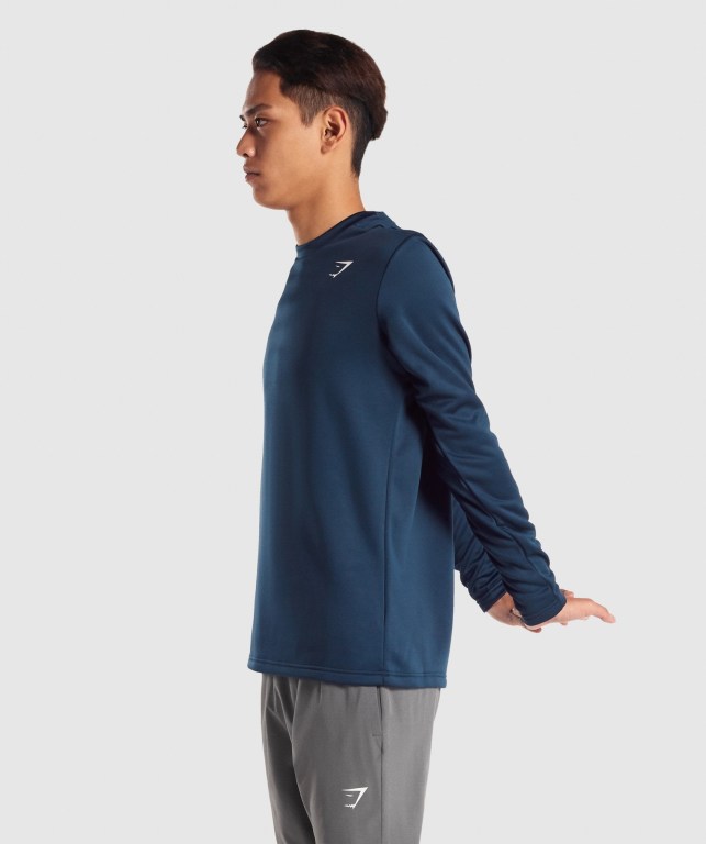 Pullover Gymshark Arrival Crew Sweatshirt Azul Marino | DsR74gcoU7h