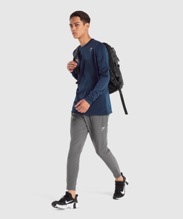 Pullover Gymshark Arrival Crew Sweatshirt Azul Marino | DsR74gcoU7h