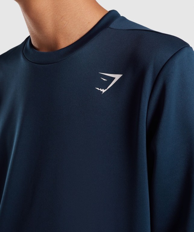 Pullover Gymshark Arrival Crew Sweatshirt Azul Marino | DsR74gcoU7h