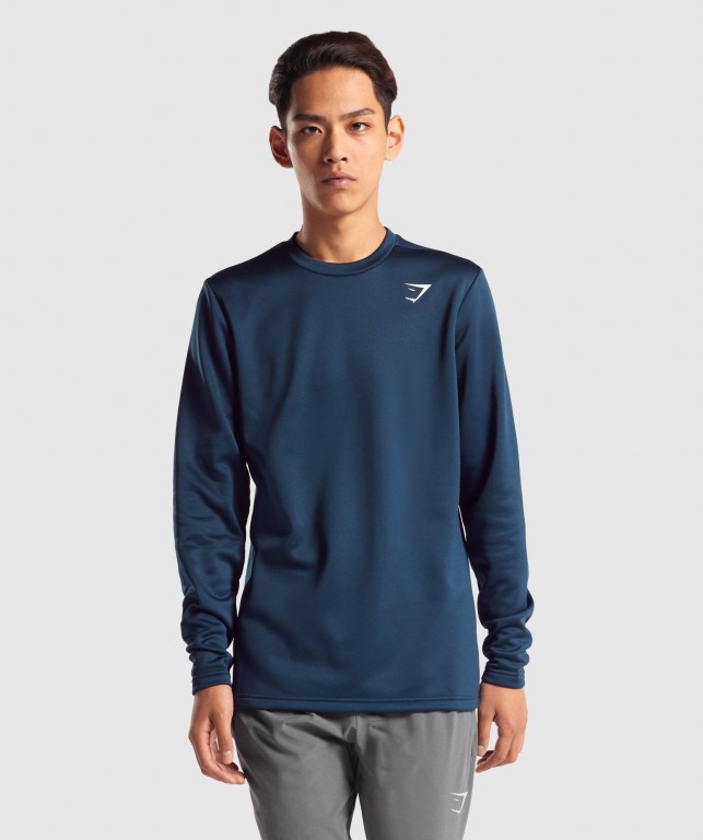 Pullover Gymshark Arrival Crew Sweatshirt Azul Marino | DsR74gcoU7h