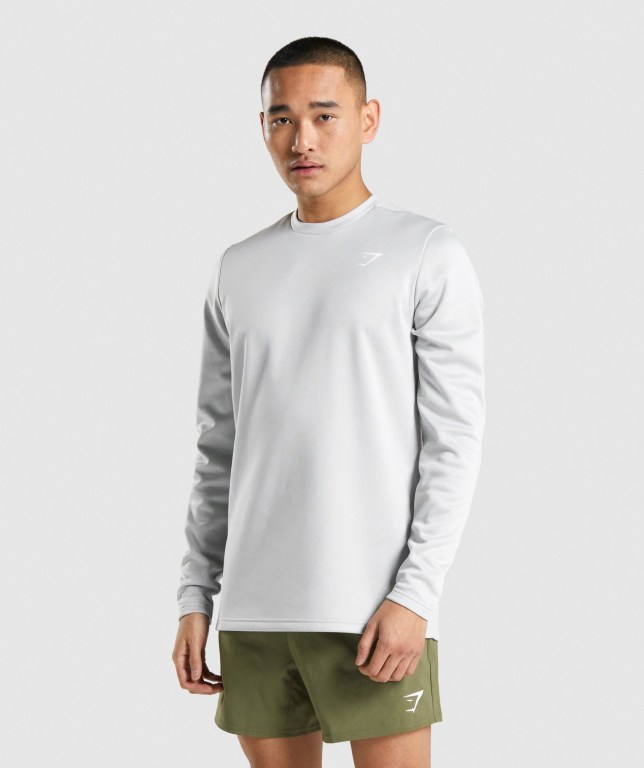 Pullover Gymshark Arrival Crew Sweatshirt Gris Claro | p8tEvaXeiqc