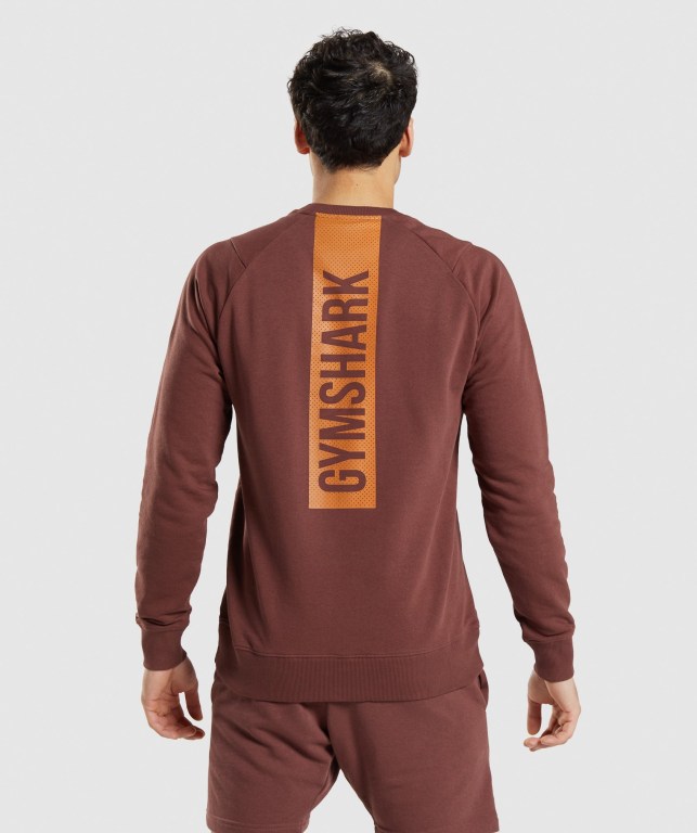 Pullover Gymshark Bold Crew Rosas Marrones | 5VH7MsLNoXc