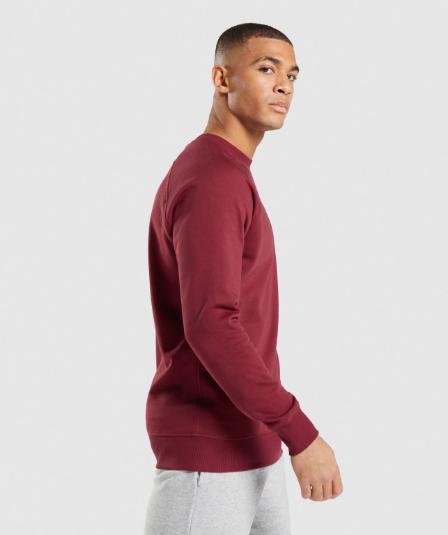 Pullover Gymshark Crest Sweatshirt Burdeos Rojas | UtbsbsiOojO