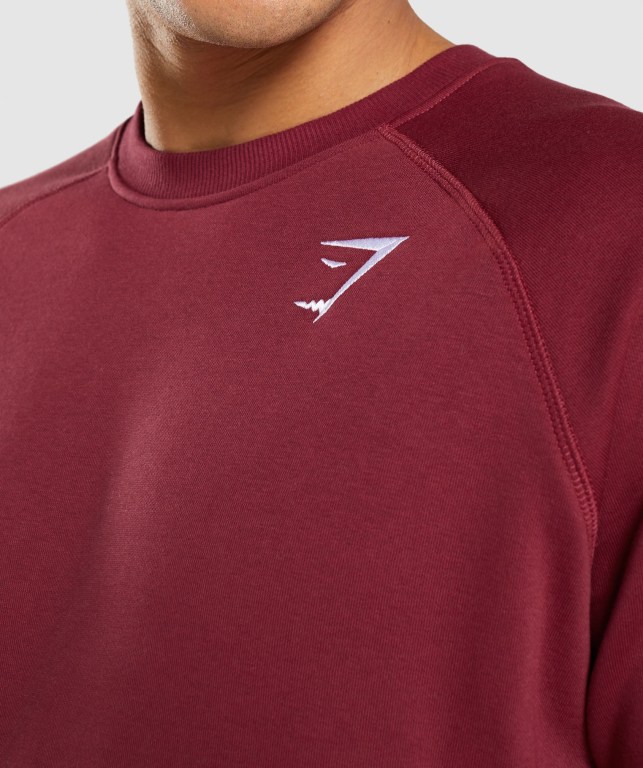 Pullover Gymshark Crest Sweatshirt Burdeos Rojas | UtbsbsiOojO