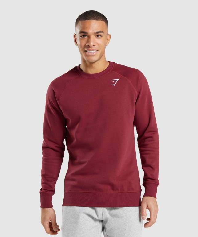 Pullover Gymshark Crest Sweatshirt Burdeos Rojas | UtbsbsiOojO