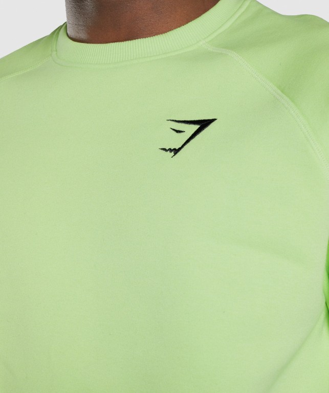 Pullover Gymshark Crest Sweatshirt Verde | 2CyycHuxIWH