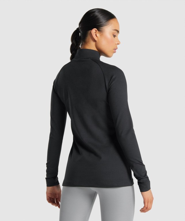 Pullover Gymshark Entrenamiento 1/4 Zip Negras | Ed6dGyU6L3F