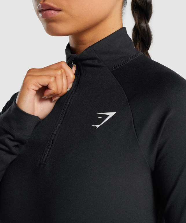 Pullover Gymshark Entrenamiento 1/4 Zip Negras | Ed6dGyU6L3F