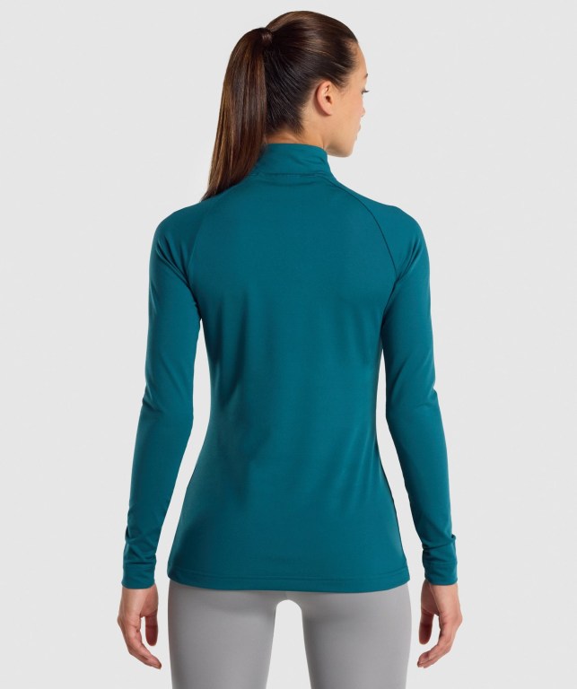 Pullover Gymshark Entrenamiento 1/4 Zip Turquesa | P7UlIXhUvsT