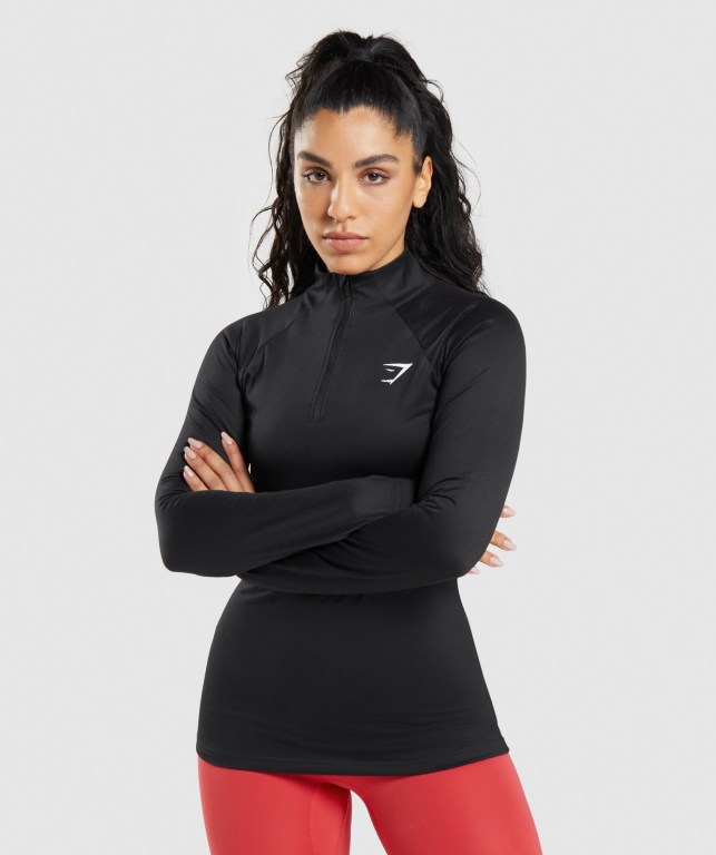 Pullover Gymshark Entrenamiento 1/4 Zip Negras | eHf9Urdg5Q5