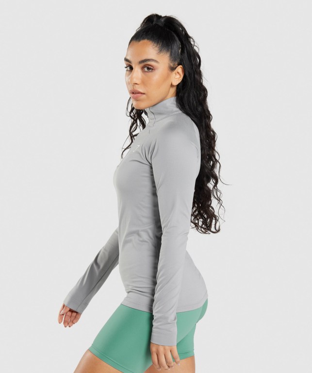 Pullover Gymshark Entrenamiento 1/4 Zip Gris | tBKxieU6WfR