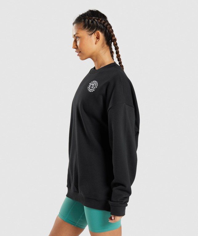 Pullover Gymshark Legacy Graphic Sweatshirt Negras | Zqi9Ihz1eGD