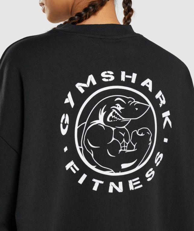 Pullover Gymshark Legacy Graphic Sweatshirt Negras | Zqi9Ihz1eGD