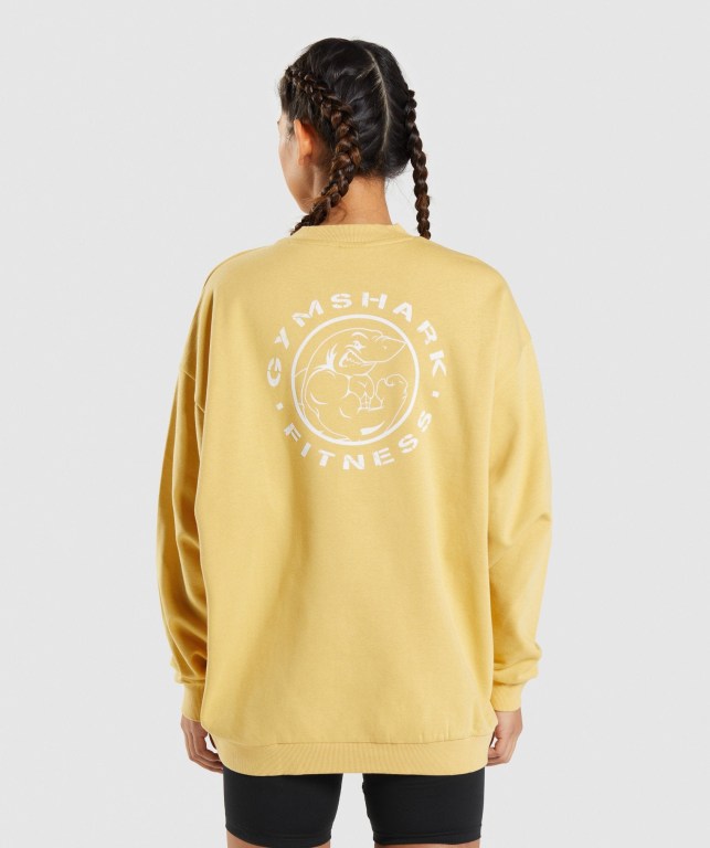 Pullover Gymshark Legacy Graphic Sweatshirt Amarillo | f2kZwwjmU3e