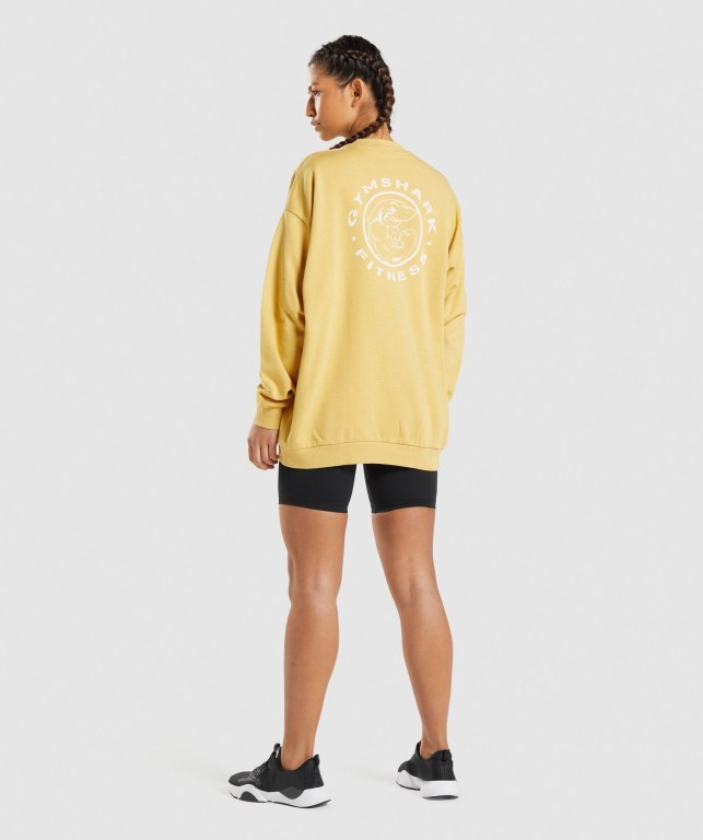 Pullover Gymshark Legacy Graphic Sweatshirt Amarillo | f2kZwwjmU3e