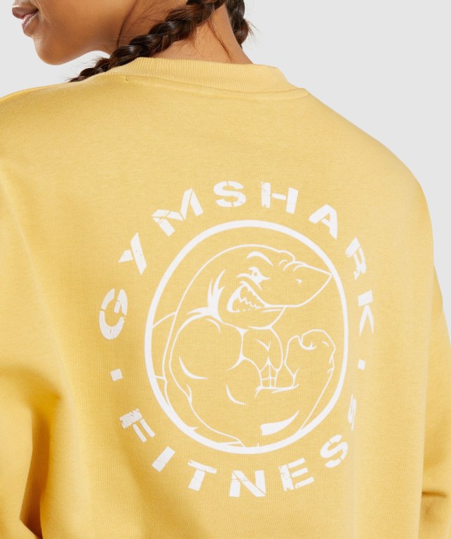 Pullover Gymshark Legacy Graphic Sweatshirt Amarillo | f2kZwwjmU3e