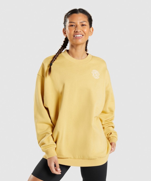 Pullover Gymshark Legacy Graphic Sweatshirt Amarillo | f2kZwwjmU3e