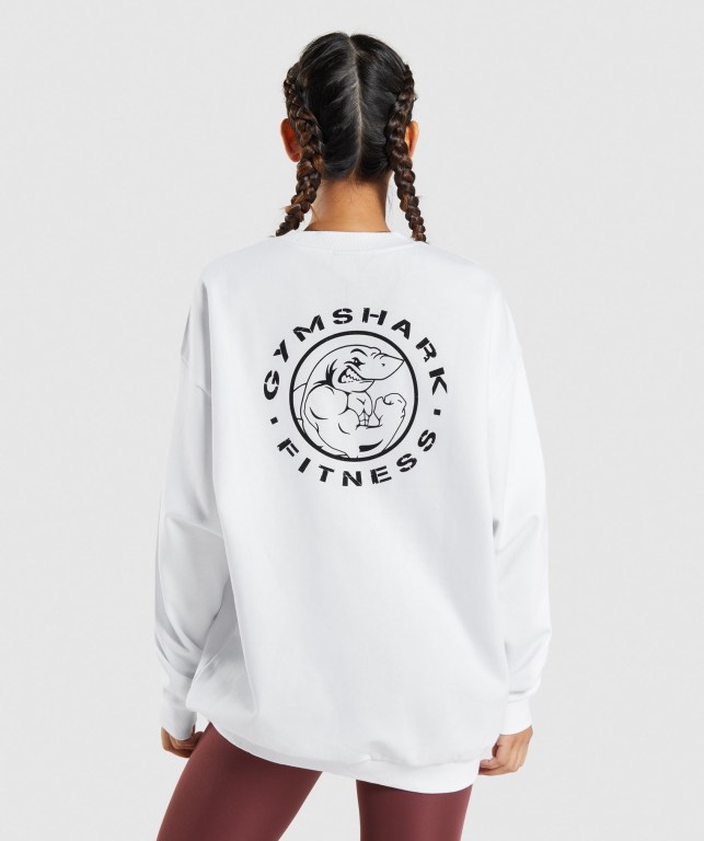 Pullover Gymshark Legacy Graphic Sweatshirt Blancas | yderHaCkJu6