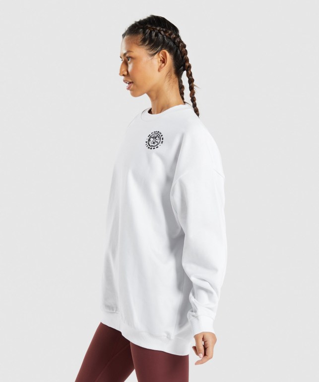 Pullover Gymshark Legacy Graphic Sweatshirt Blancas | yderHaCkJu6