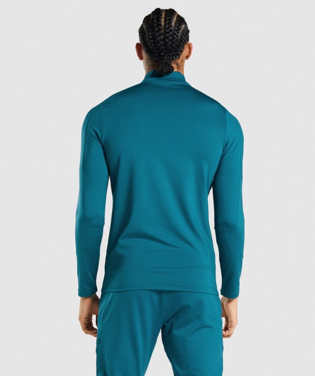 Pullover Gymshark Regulate 1/4 Zip Turquesa | G4NhYfj3NOg