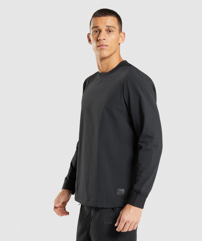 Pullover Gymshark Retake Crew Negras | CWrLi8sJfQU