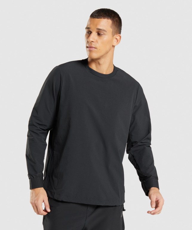 Pullover Gymshark Retake Crew Negras | CWrLi8sJfQU