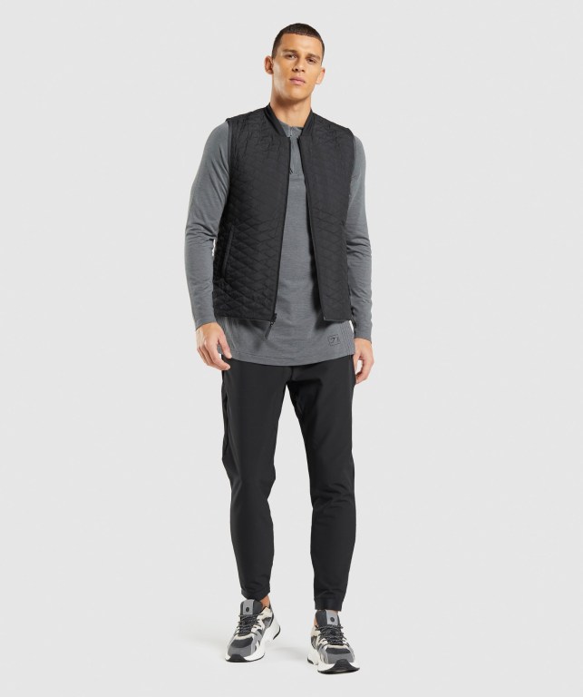 Pullover Gymshark Retake Seamless 1/4 Zip Negras Gris | JHAJD4C49uW