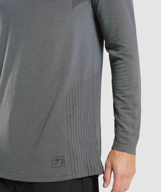 Pullover Gymshark Retake Seamless 1/4 Zip Negras Gris | JHAJD4C49uW