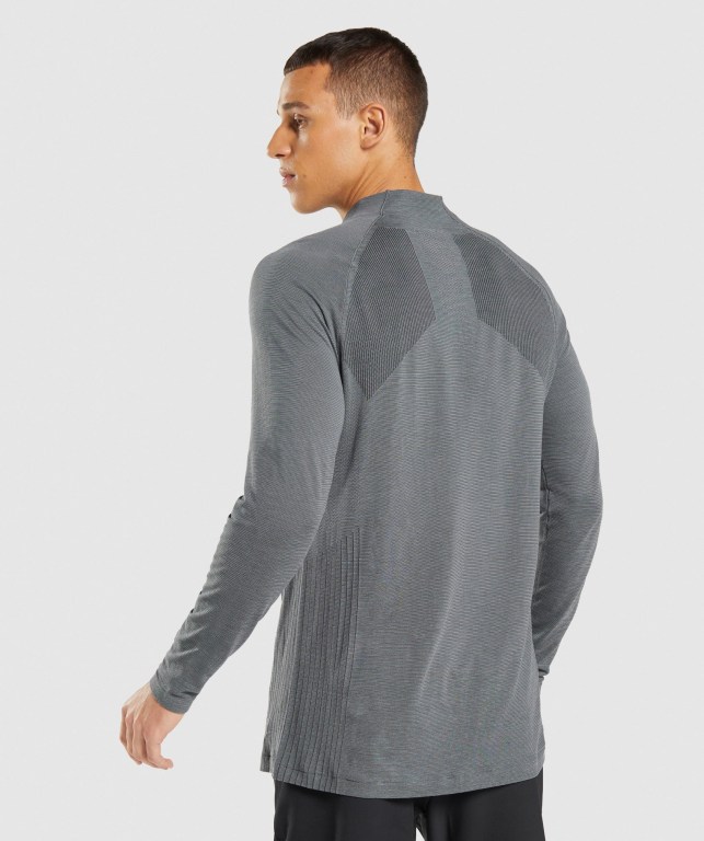 Pullover Gymshark Retake Seamless 1/4 Zip Negras Gris | JHAJD4C49uW