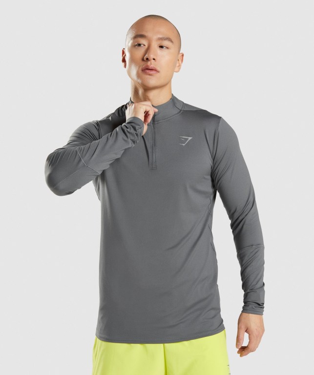 Pullover Gymshark Speed 1/4 Zip Gris | b3zJw4HjqyC