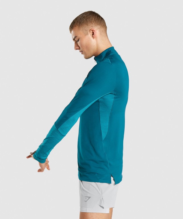 Pullover Gymshark Speed 1/4 Zip Turquesa | A1x38nh2NPi