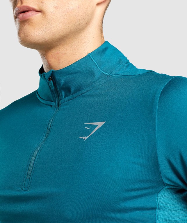 Pullover Gymshark Speed 1/4 Zip Turquesa | A1x38nh2NPi