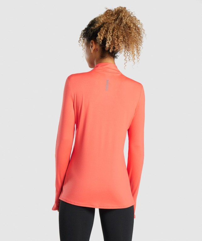 Pullover Gymshark Speed Zip-Up Naranjas | ZlyFjKCglqH