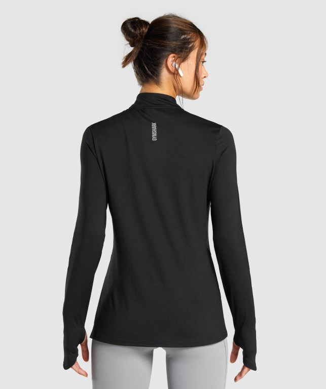 Pullover Gymshark Speed Zip-Up Negras | LRdQnl8Qf4g