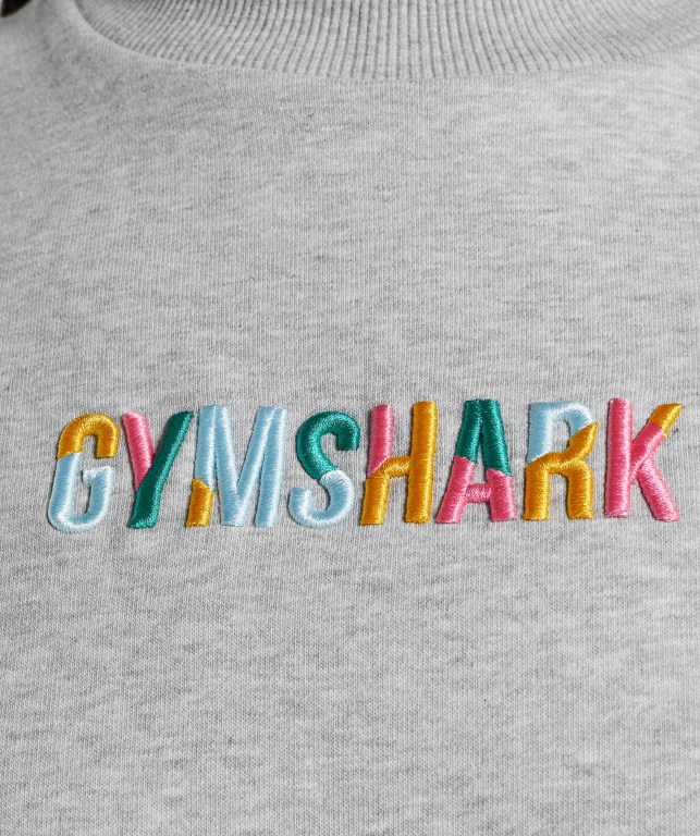 Pullover Gymshark Sundae Graphic Oversized Sweatshirt Gris Claro | h9xV3eRbtnk