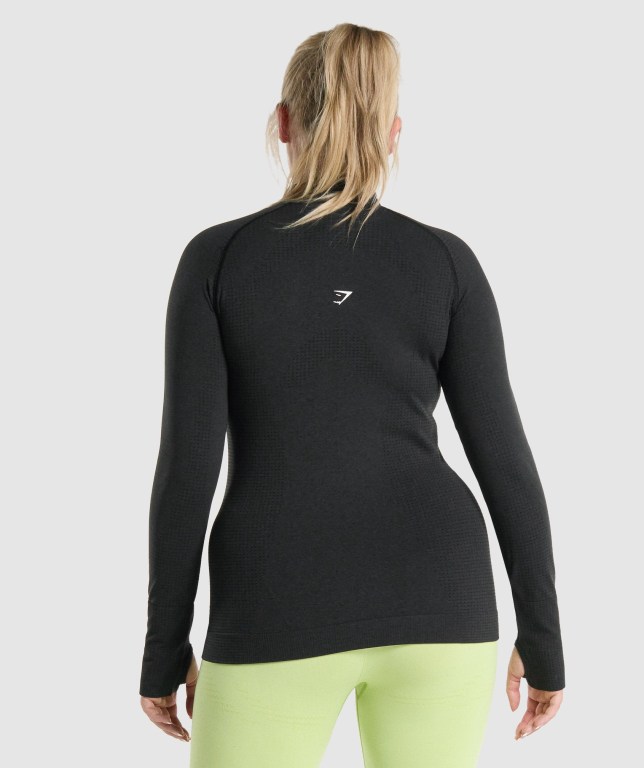 Pullover Gymshark Vital Seamless 2.0 1/2 Zip Negras | HZu3OUYNRe2