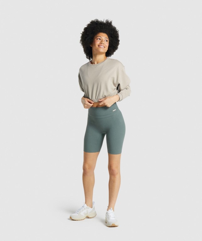 Pullover Gymshark Whitney Cropped Blancas | JP3aURQosna