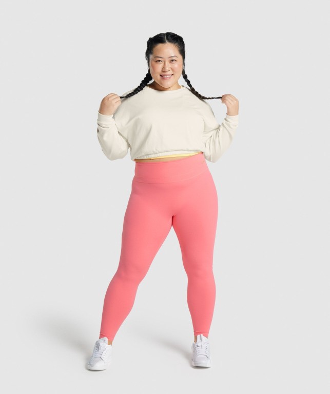 Pullover Gymshark Whitney Cropped Blancas | TGYTUWie4FZ