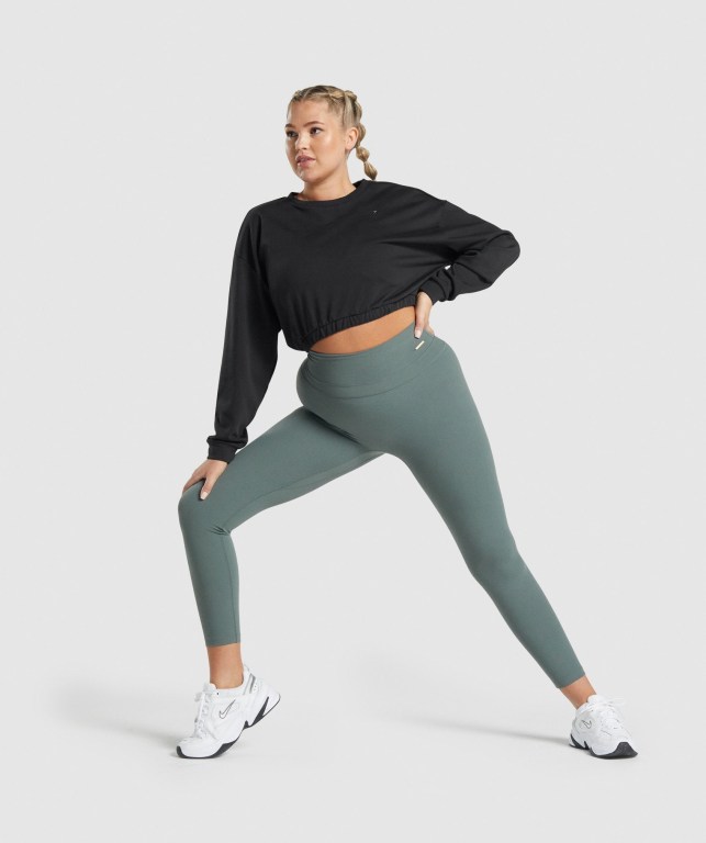 Pullover Gymshark Whitney Cropped Negras | hirWdsy75c6