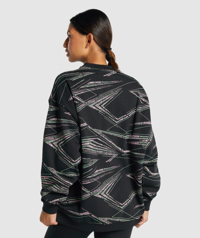 Pullover Gymshark Zone Graphic Negras Verde | TsONegk9zNd