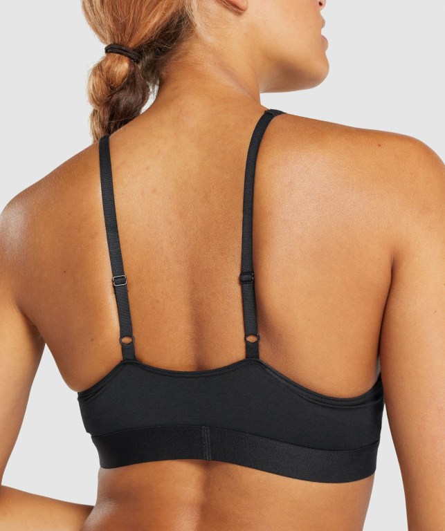 Ropa Interior Gymshark Algodon Triangle Bralette Negras | Lsl3Chu2VzU