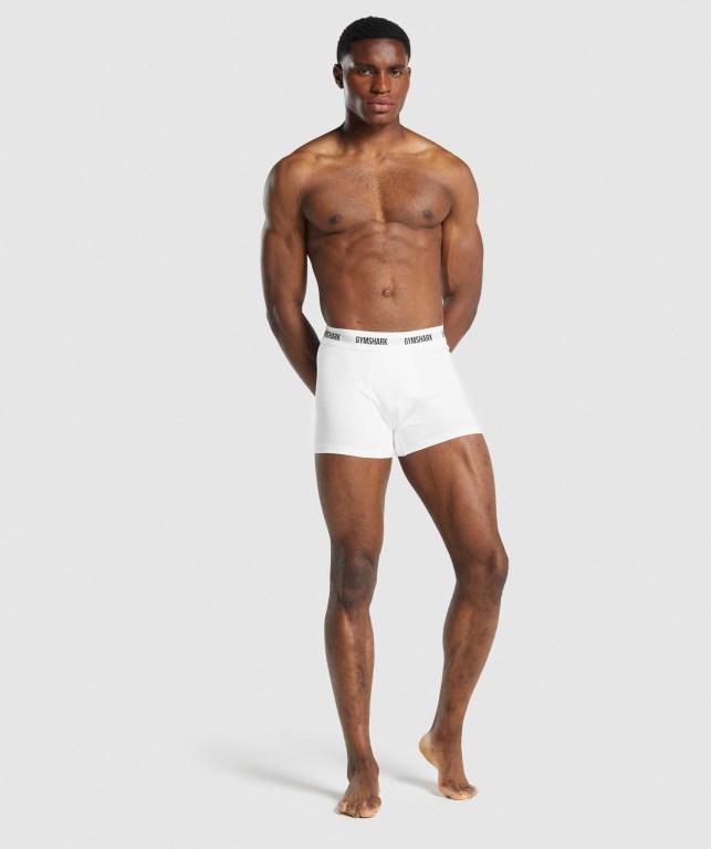 Ropa Interior Gymshark Boxers 2pk Blancas | ppot7QrNuGe