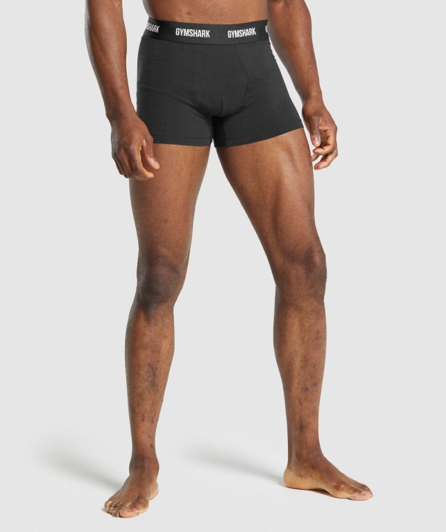 Ropa Interior Gymshark Boxers 2pk Negras | zkK8X6etpC3