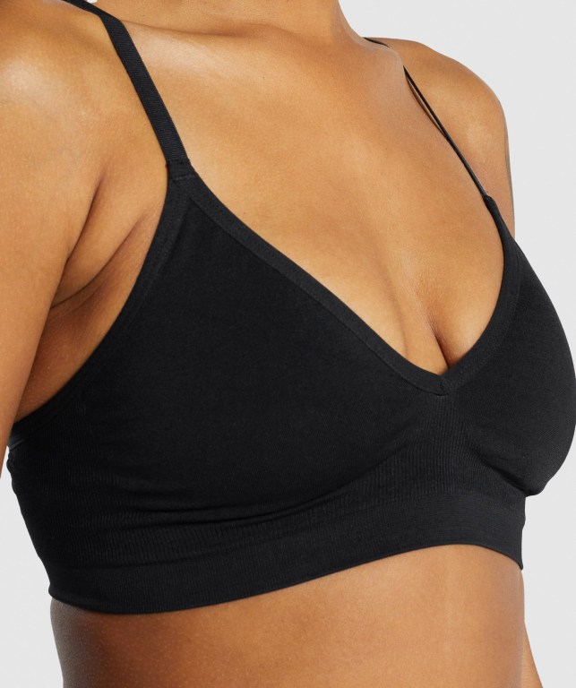 Ropa Interior Gymshark Seamless Low Neck Bralette Negras | XonOrKtS7Ip