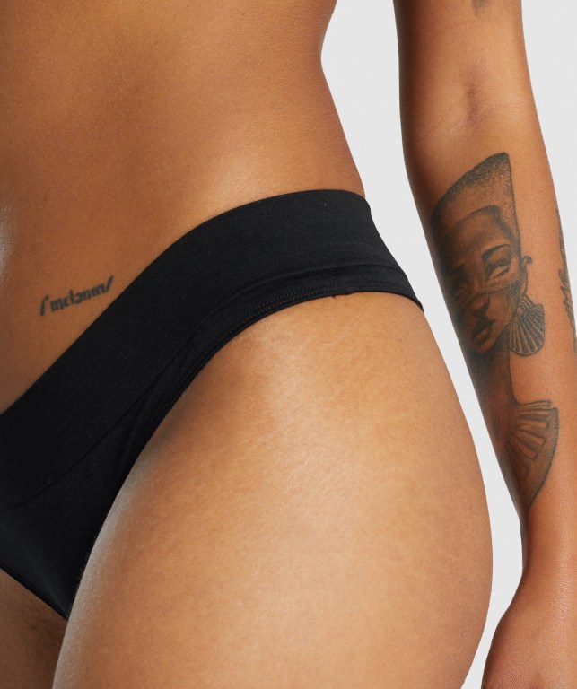 Ropa Interior Gymshark Seamless Low Rise Tanga Negras | vhMr6oK3EaC