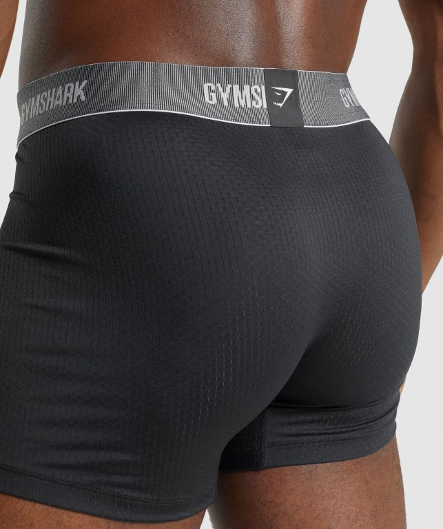 Ropa Interior Gymshark Sports Tech Boxers 2pk Negras | NsAgsG4UECd